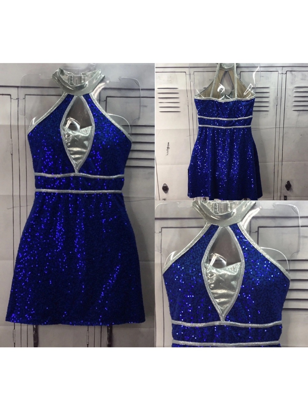Cheerleading college pom dress Dallas  cowboy colors